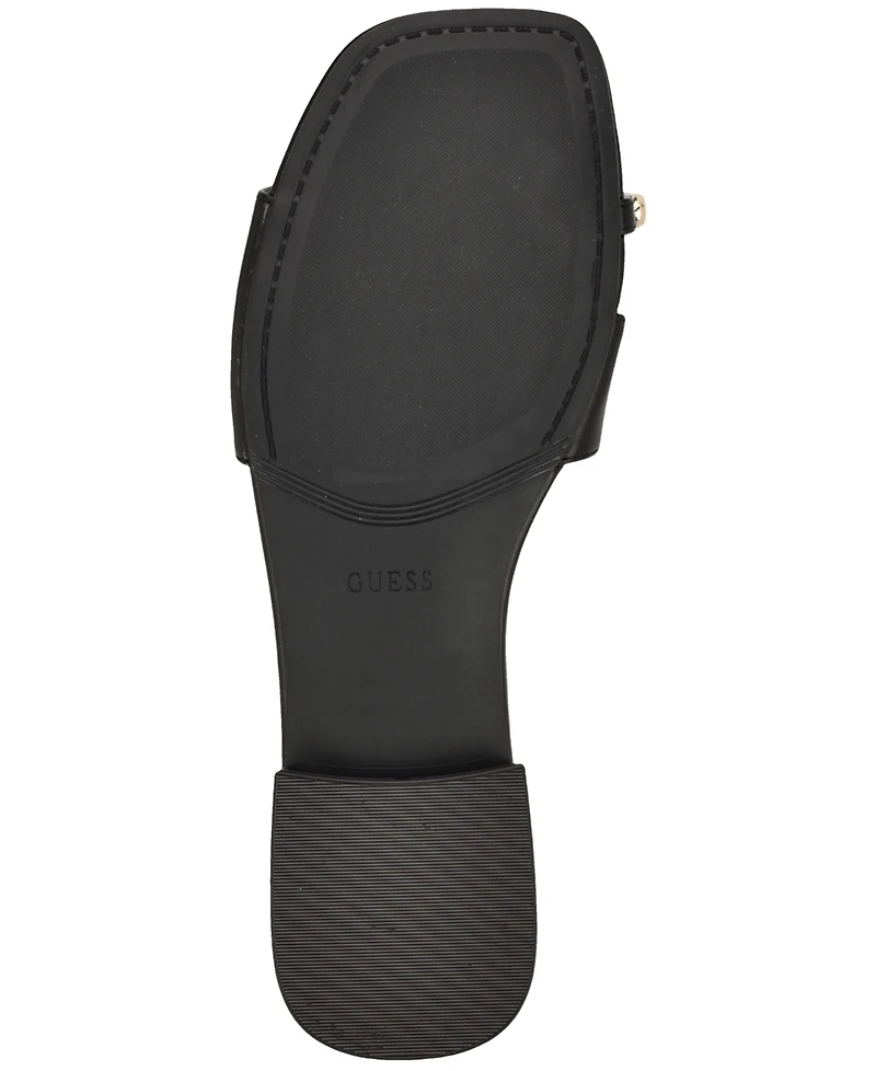 Guess Women's Tablita Embellished Toe Flat Slip-On Sandal