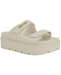 Guess Womens Faxon Platform Lug Sole Footbed Sandals