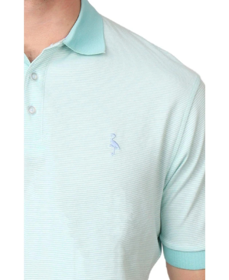 Tailorbyrd Men's Super Soft Yarn Dye Stripes Slub Polo with Rib Collar