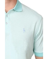 Tailorbyrd Men's Super Soft Yarn Dye Stripes Slub Polo with Rib Collar