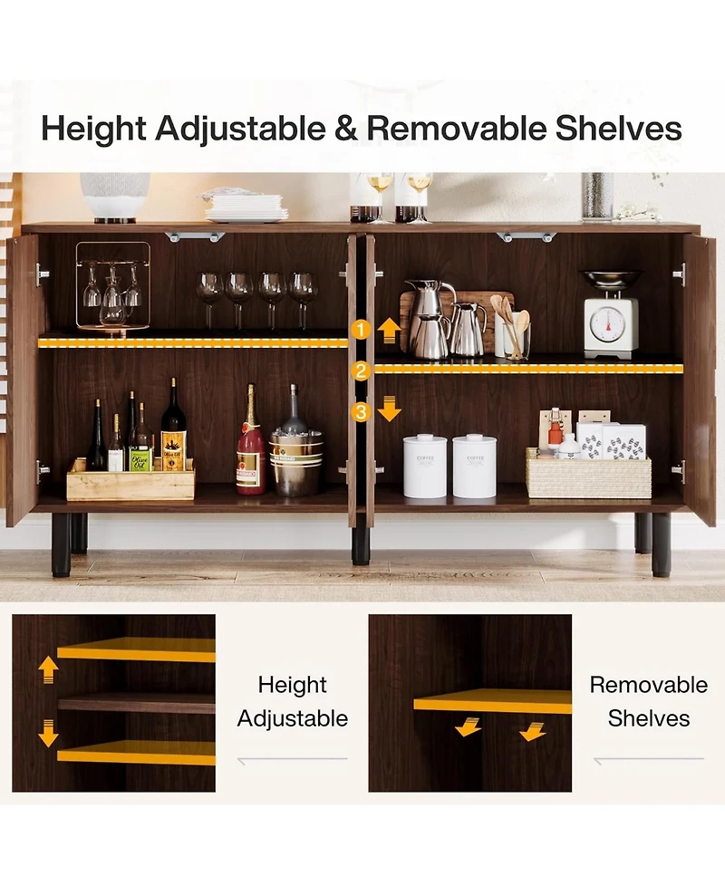 Tribesigns Sideboard Buffet Cabinet with Storage, 55"