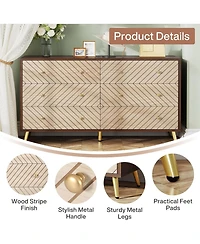 Tribesigns Wooden Drawer Organizer Cabinet Unit, with Solid Wood Legs