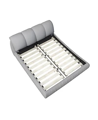 Streamdale Furniture Queen Upholstered Platform Bed with Padded Backrest