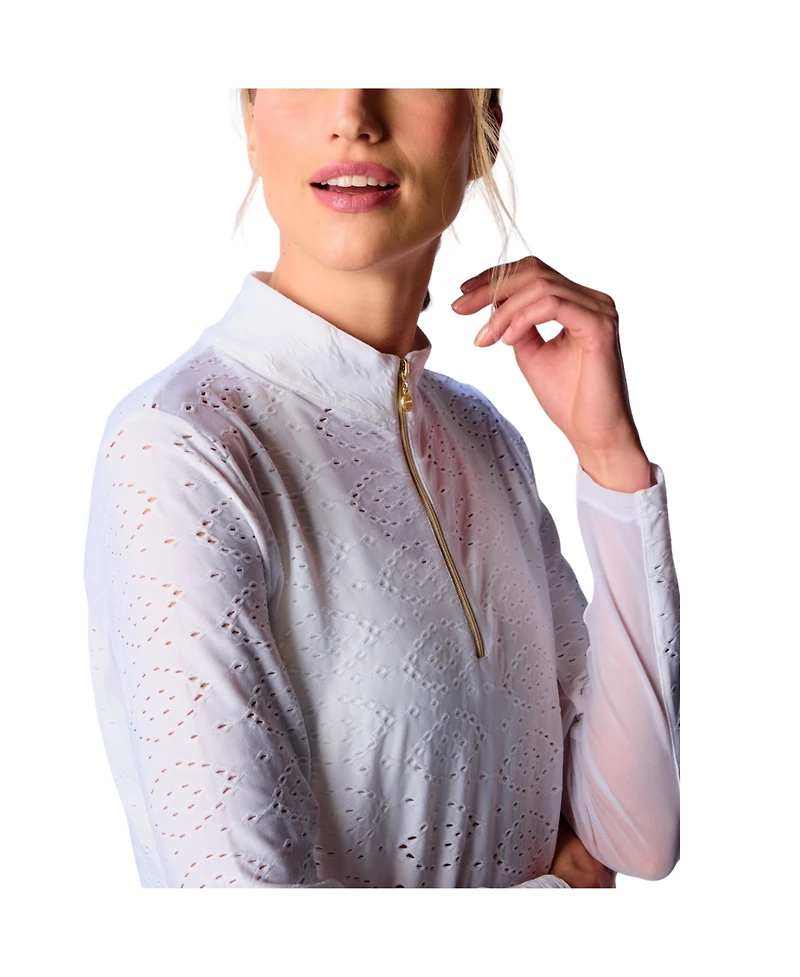 G Lifestyle Women Long Sleeve Mock Neck Top