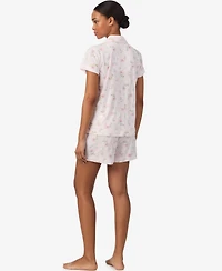 Lauren Ralph Lauren Women's Notch Collar Top and Short Pajama Set