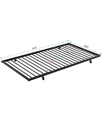 Boyel Living Full Over Full Metal Bunk Bed with Trundle, No Box Spring Needed, Easy Assemble Black