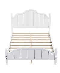 Boyel Living Queen Size Wooden Bed Frame with Headboard Vintage Platform Bed with Slats Support Easy Assembly