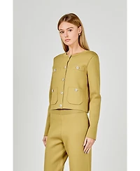 endless rose Women's Knit Long Sleeve Cardigan with Pockets