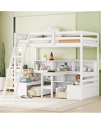 Streamdale Furniture Streamdale Twin Loft Bed with Storage and Desk