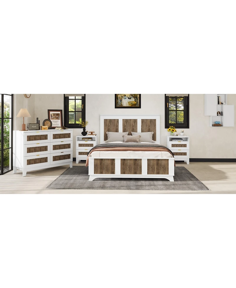 Streamdale Furniture Wooden Platform Queen Bed with Plywood Slats