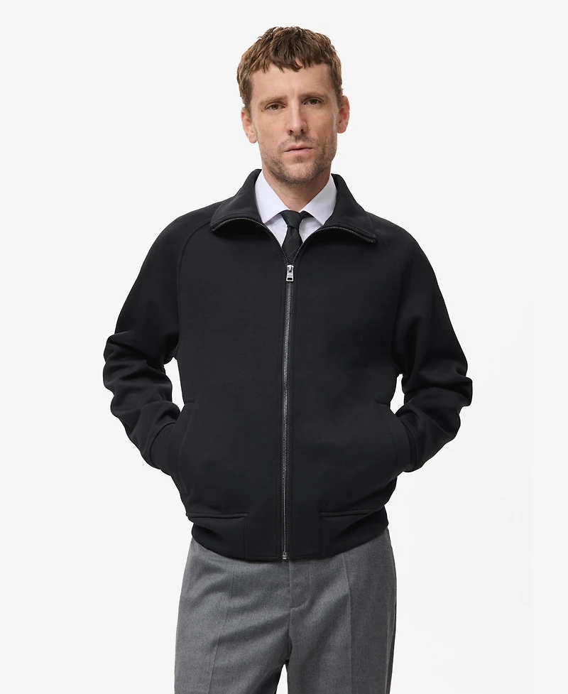 Mango Men's Cotton Zipper Sweatshirt