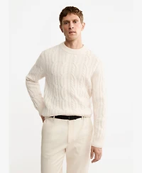 Mango Men's Wool Braided Sweater