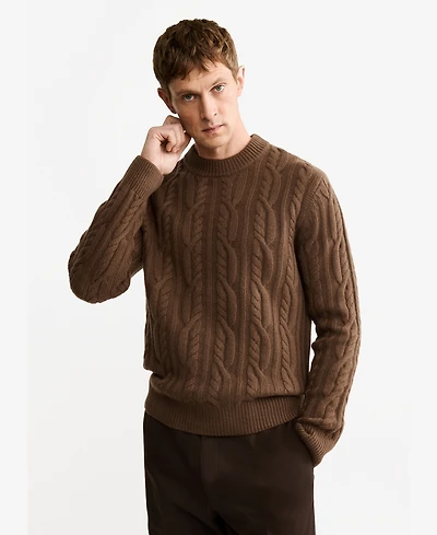 Mango Men's Wool Braided Sweater