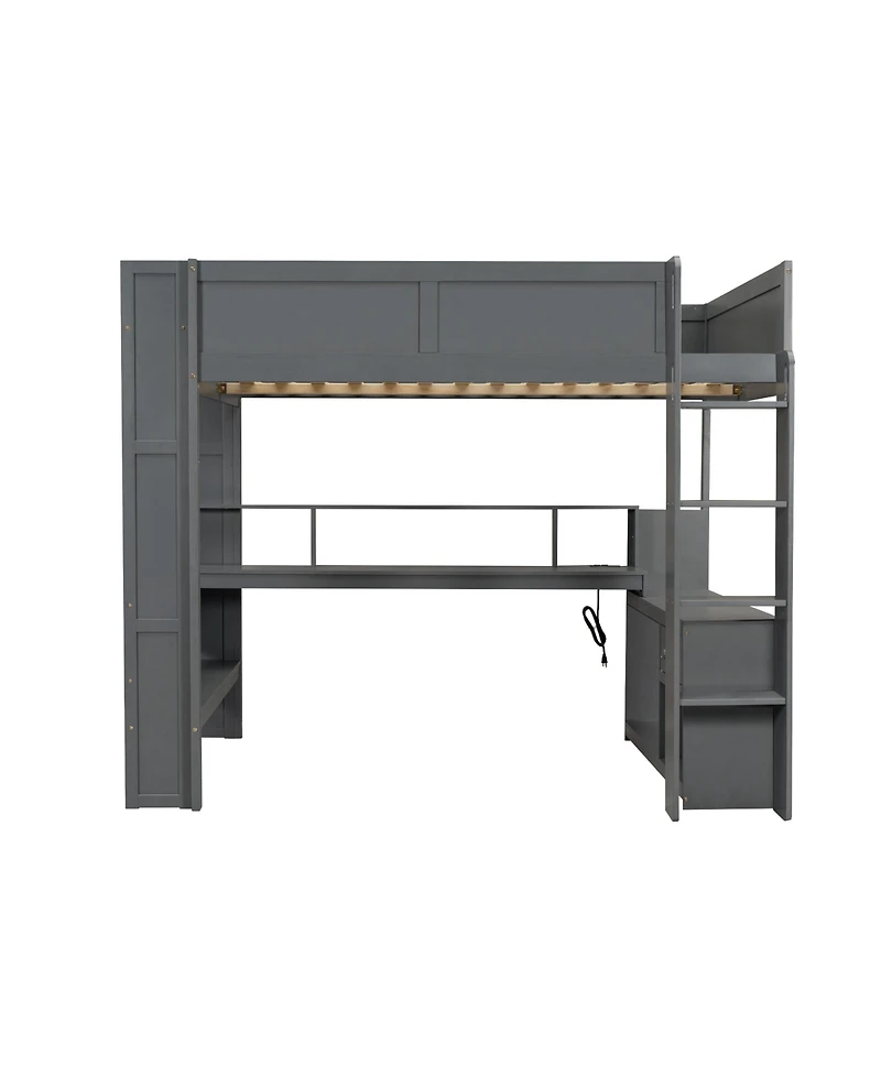 Streamdale Furniture Gaming Loft Bed with Desk & Storage