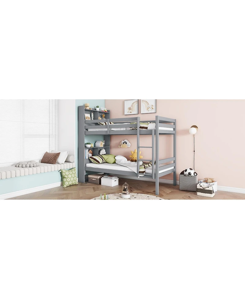 Streamdale Furniture Twin size Upholstered Platform Bed with Storage and Drawers