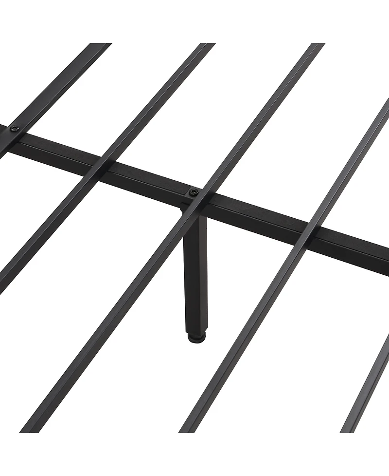 Streamdale Furniture Metal Platform Bed with Usb, Charging Station, Storage, Led Lights