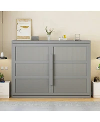 Streamdale Furniture Queen Size Murphy Bed Wall Bed Modern design with Led Lights