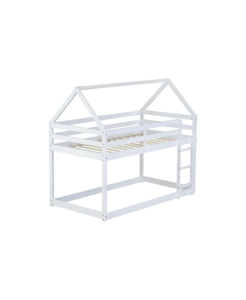 Streamdale Furniture Twin Over Twin Wood House Bunk Bed