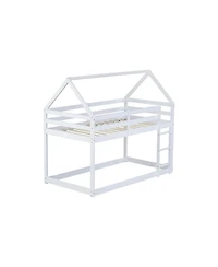 Streamdale Furniture Twin Over Twin Wood House Bunk Bed