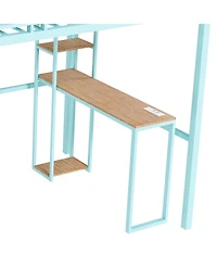 Streamdale Furniture Loft Bed w/Desk & Storage - Metal Frame, Staircase, Usb & Outlet