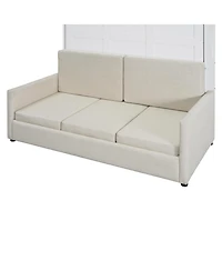 Streamdale Furniture Full Size Murphy Bed Wall Bed with Cushion, White