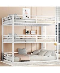 Streamdale Furniture Queen Triple Bunk Bed, Metal