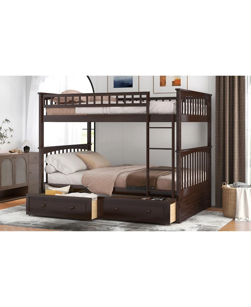 Streamdale Furniture Full over Full Bunk Bed w/ Drawers, Convertible