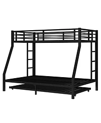 Streamdale Furniture Twin over Full Metal Bunk Bed with Twin Size Trundle