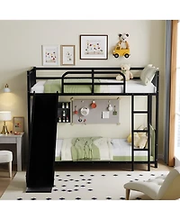 Streamdale Furniture Streamdale Bunk Bed with Ladder and Slide, metal Bed Frame with Safety Guard Rails