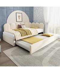 Streamdale Furniture Upholstered Daybed with Pull-Out Bed, Twin(No Mattress)