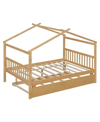 Streamdale Furniture Wooden House Bed with Twin Trundle