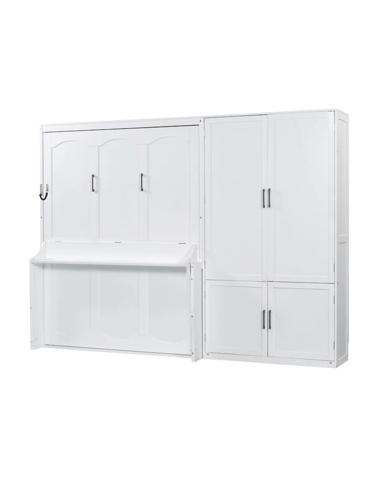 Streamdale Furniture Queen Size Murphy Bed Wall Bed with Closet