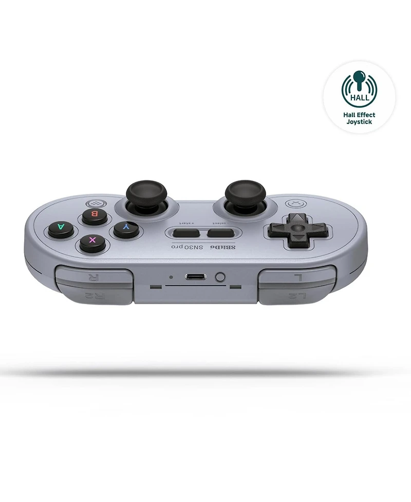 8BitDo SN30 Pro Bluetooth Controller, Hall Effect Joystick Update, Compatible with Switch, Pc, macOS, Android, Steam Deck & Raspberry Pi (Gray)