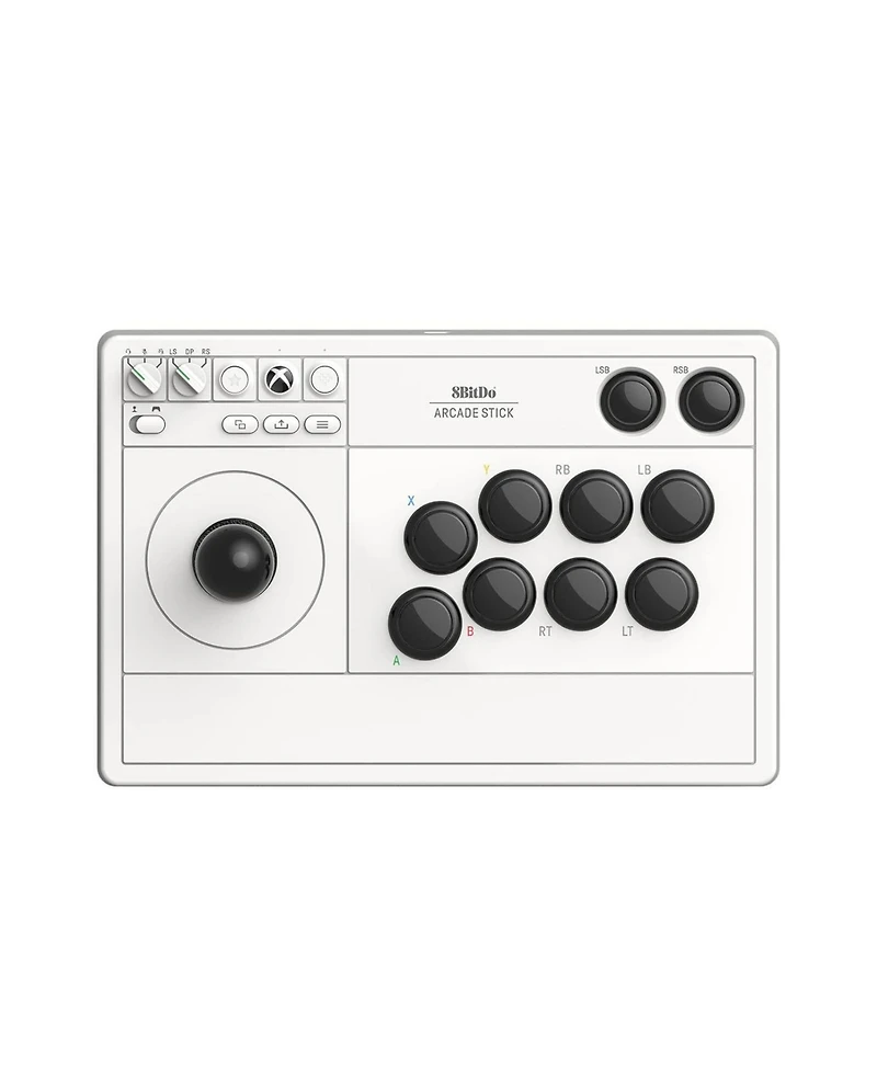 8Bitdo Wireless Arcade Fight Stick for Xbox Series X|S, Xbox One and Windows 10 with 3.5mm Audio Jack - Officially Licensed - White