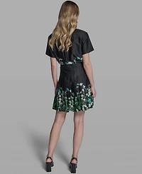 Karl Lagerfeld Paris Women's Placement Print Skirt