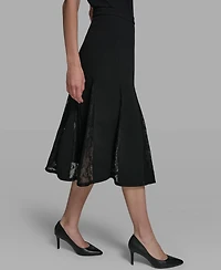 Karl Lagerfeld Paris Women's Lace Inset Maxi Skirt