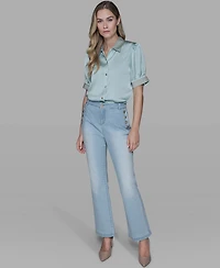 Karl Lagerfeld Paris Women's Beaded Short-Sleeve Top