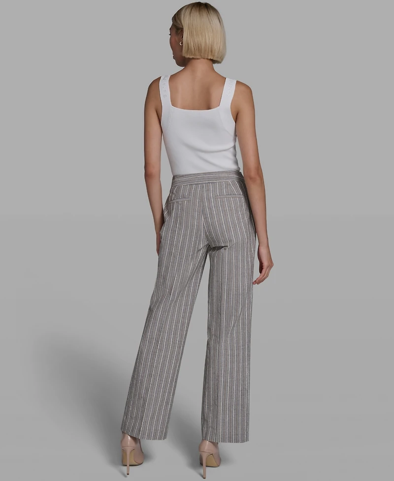 Karl Lagerfeld Paris Women's Multi-Stripe Straight Pants