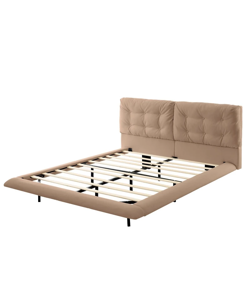 Streamdale Furniture Queen Upholstered Led Platform Bed