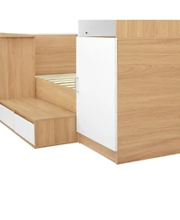 Streamdale Furniture Full Wooden Platform Bed with 6 Drawers, Shelves, desk and Wardrobe