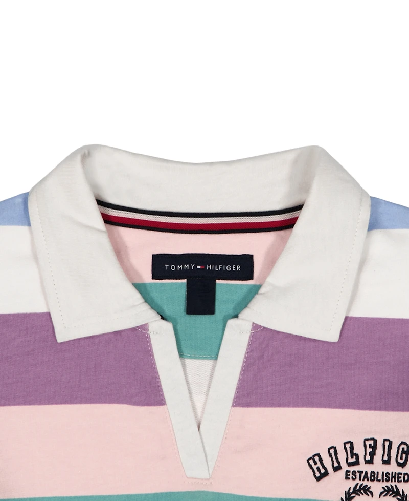 Tommy Hilfiger Girls' 7-16 Multi Stripe Johnny Collar Sweater