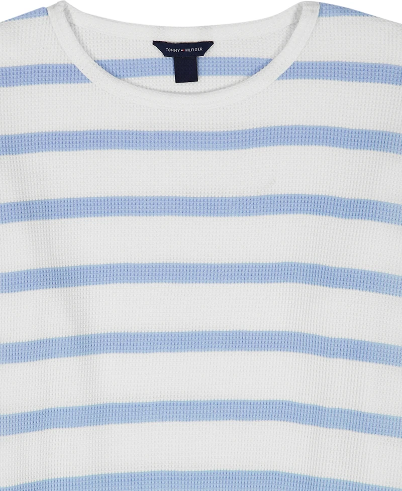 Tommy Hilfiger Girls' 7-16 Waffle Stripe Round Neck T-Shirt