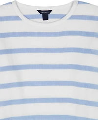 Tommy Hilfiger Girls' 7-16 Waffle Stripe Round Neck T-Shirt