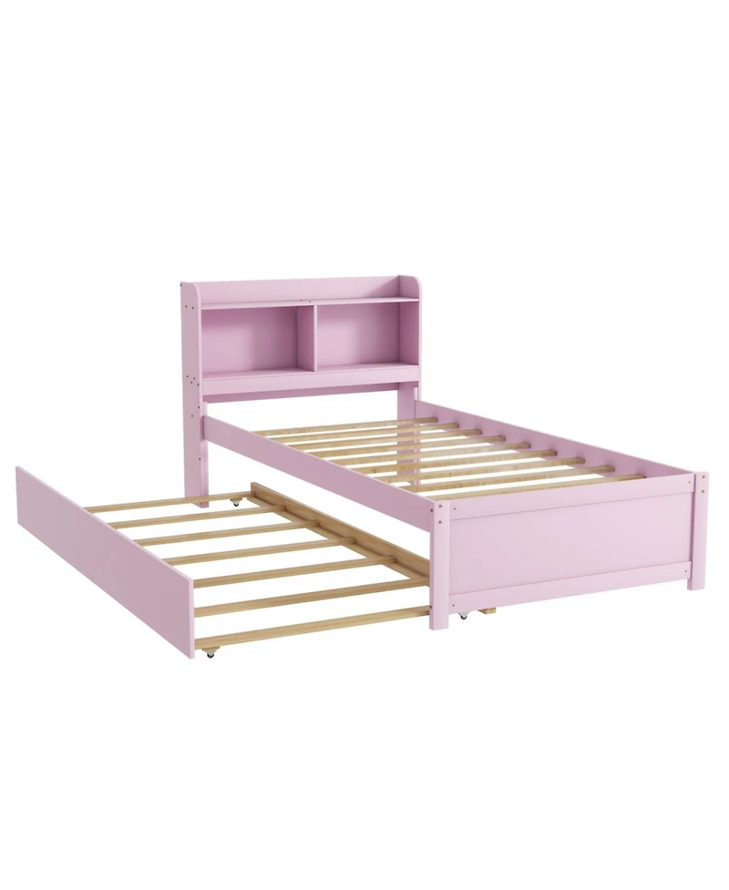 Streamdale Furniture Twin Wood Trundle & Bookcase Bed