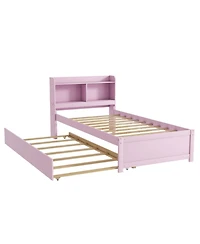 Streamdale Furniture Twin Wood Trundle & Bookcase Bed