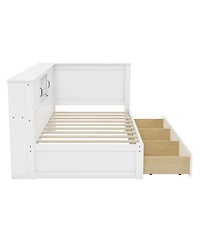 Streamdale Furniture Corner Bed Frame with Drawer and Bookcase (Twin)