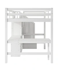 Streamdale Furniture Full Loft Bed with Desk, Drawers & Storage Staircase