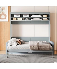 Streamdale Furniture Queen Size Murphy Bed Wall Bed with Sofa