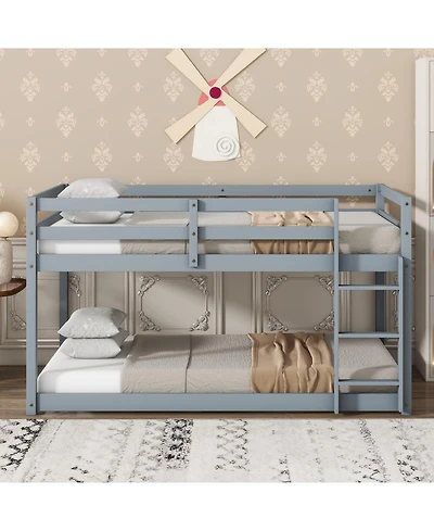 Streamdale Furniture Twin over Twin Loft Bed with Ladder, Solid Wood