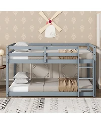 Streamdale Furniture Twin over Twin Loft Bed with Ladder, Solid Wood